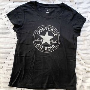 converse black t shirt